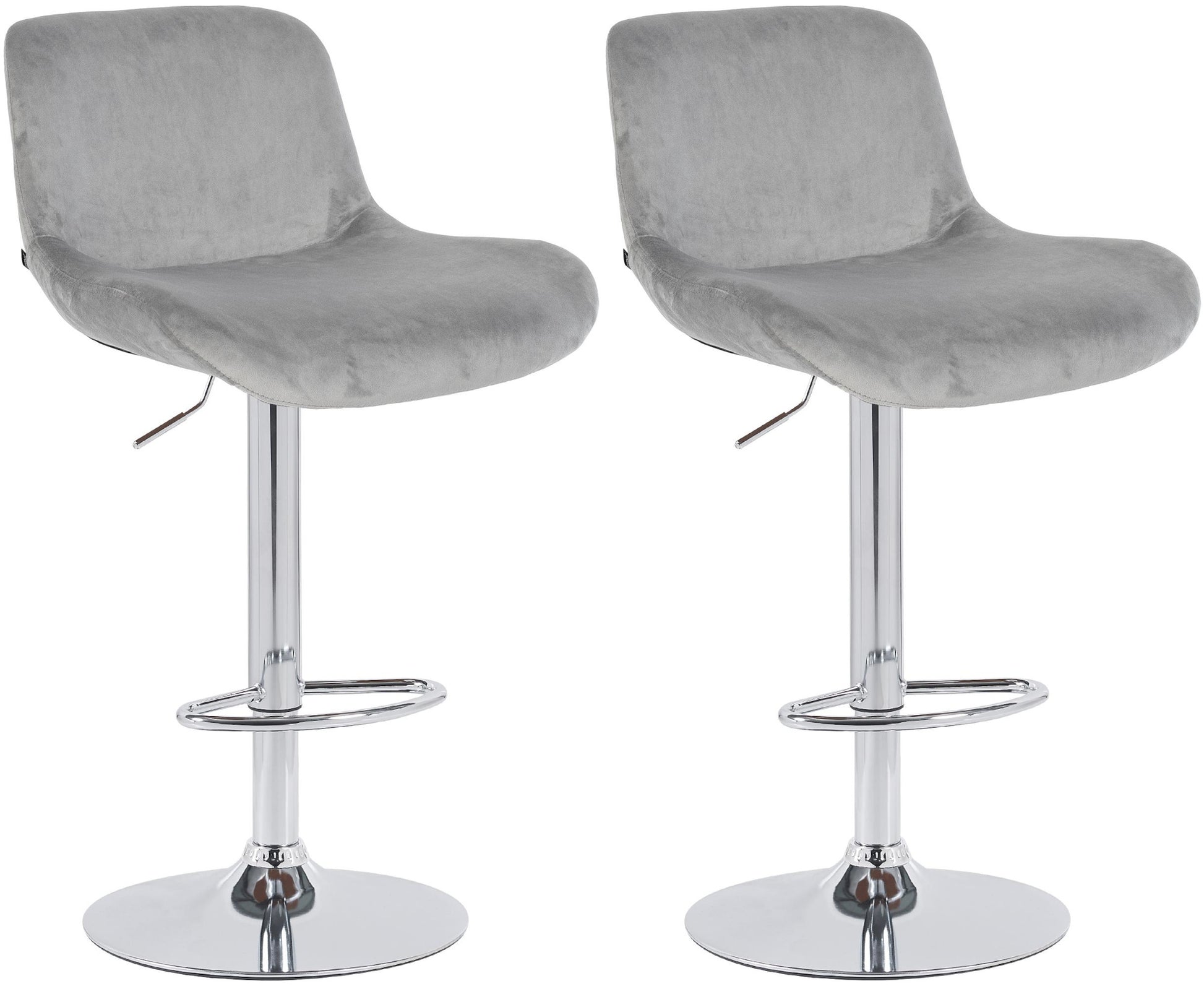 2-delige set Moderne Barkrukken - Chroom - Ergonomisch Design voor Optimaal Zitcomfort Kleur grijs