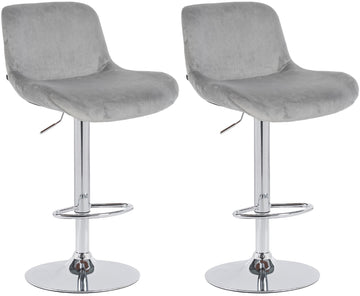 2-delige set Moderne Barkrukken - Chroom - Ergonomisch Design voor Optimaal Zitcomfort Kleur grijs