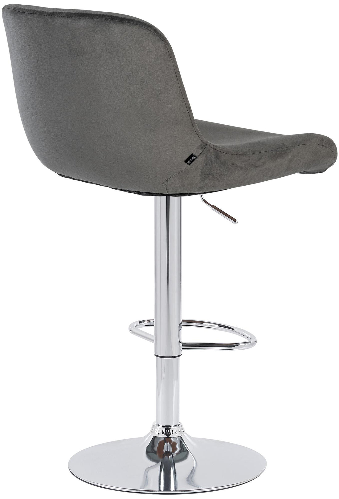 2-delige Set Moderne Barkrukken - Stijlvolle Hoge-zitcomfort Krukken - Draaibaar Chroom Frame Kleur donkergrijs