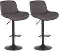 2-delige set Barkrukken Zwart - Barstoelen - Verstelbaar Comfort Kleur donkergrijs Materiaal Stof