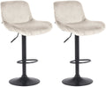 2-delige set Barkrukken Zwart - Barstoelen - Verstelbaar Comfort Kleur crème Materiaal zacht