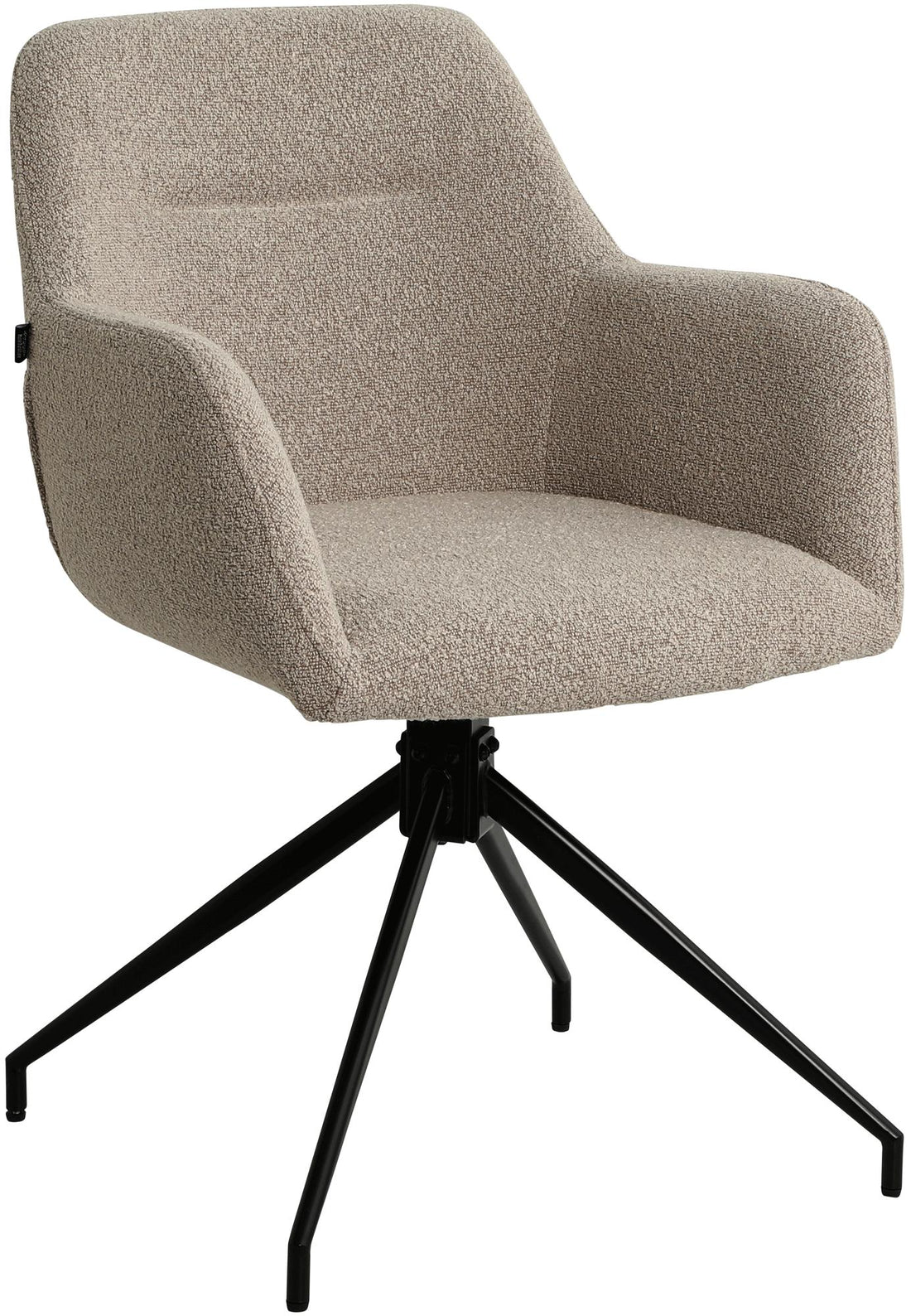 Draaibare eetkamerstoel taupe - Luxe kuipstoel - 360° draaibaar, comfortabel teddystof, stevig frame Kleur taupe