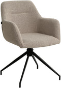 Draaibare eetkamerstoel taupe - Luxe kuipstoel - 360° draaibaar, comfortabel teddystof, stevig frame Kleur taupe