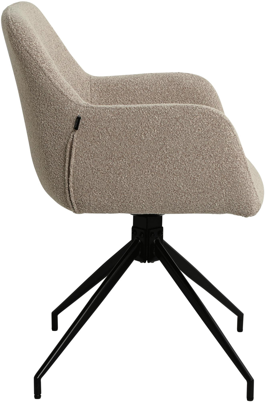 Draaibare eetkamerstoel taupe - Luxe kuipstoel - 360° draaibaar, comfortabel teddystof, stevig frame Kleur taupe
