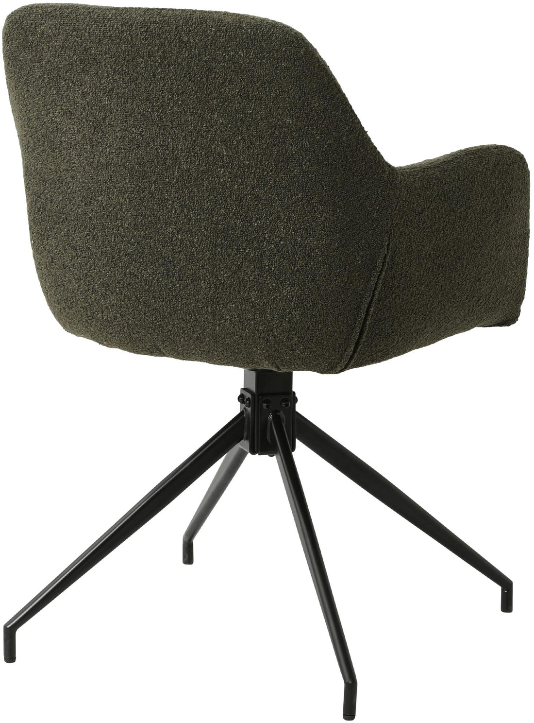 Donkergroene Eetkamerstoel Merlinda, draaistoel, Teddy Stof – 360° draaibaar, extra zitcomfort Kleur donkergroen