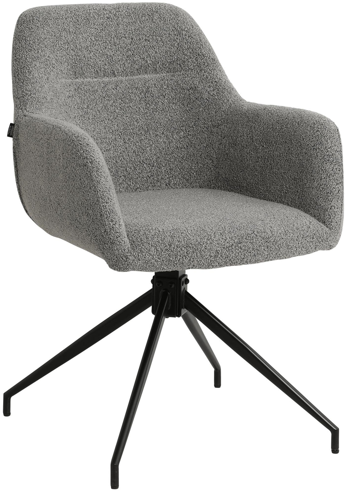 Moderne grijze eetkamerstoel - Armstoel - 360° draaifunctie - Comfort teddystof bekleding Kleur grijs
