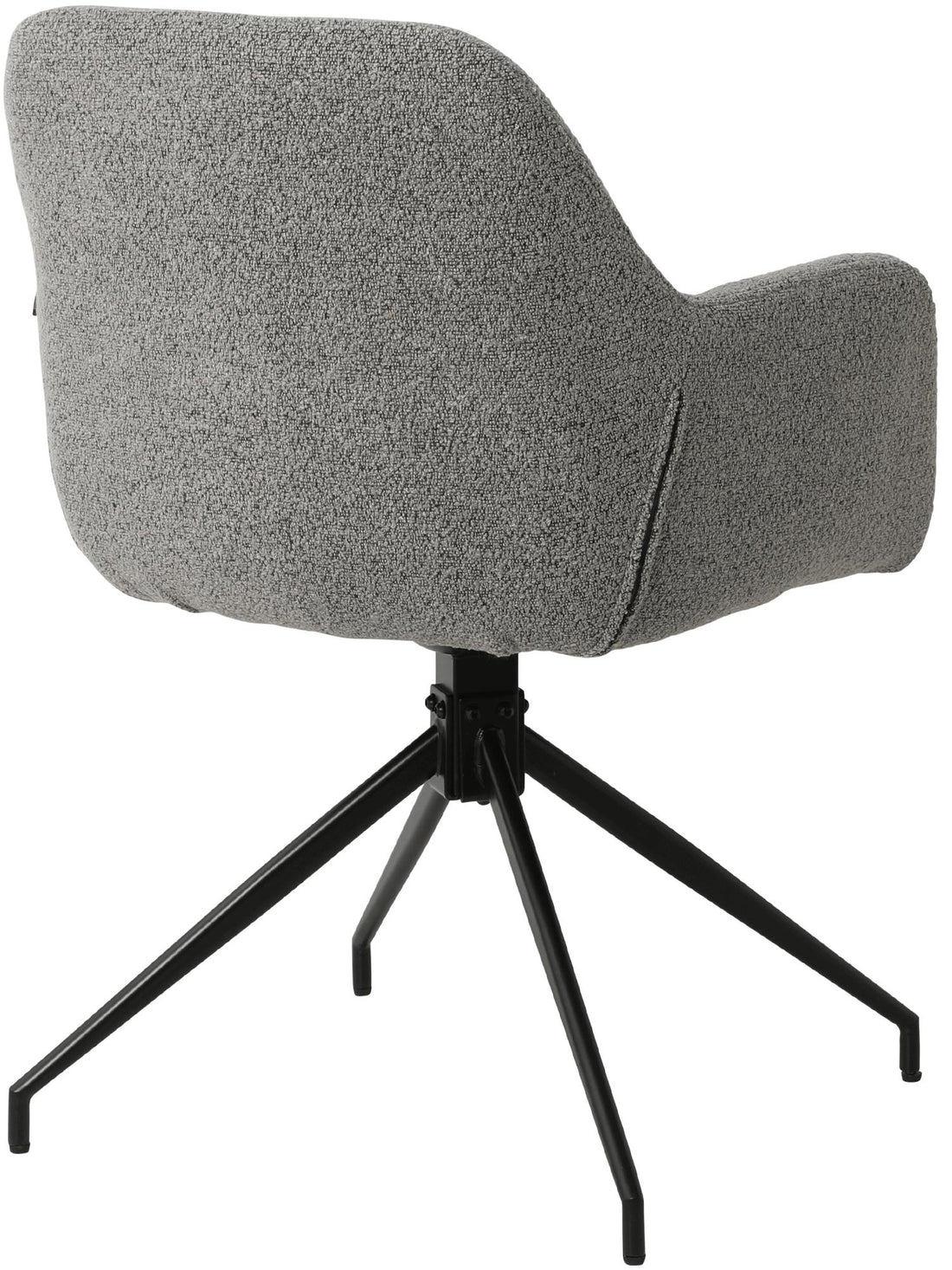 Moderne grijze eetkamerstoel - Armstoel - 360° draaifunctie - Comfort teddystof bekleding Kleur grijs