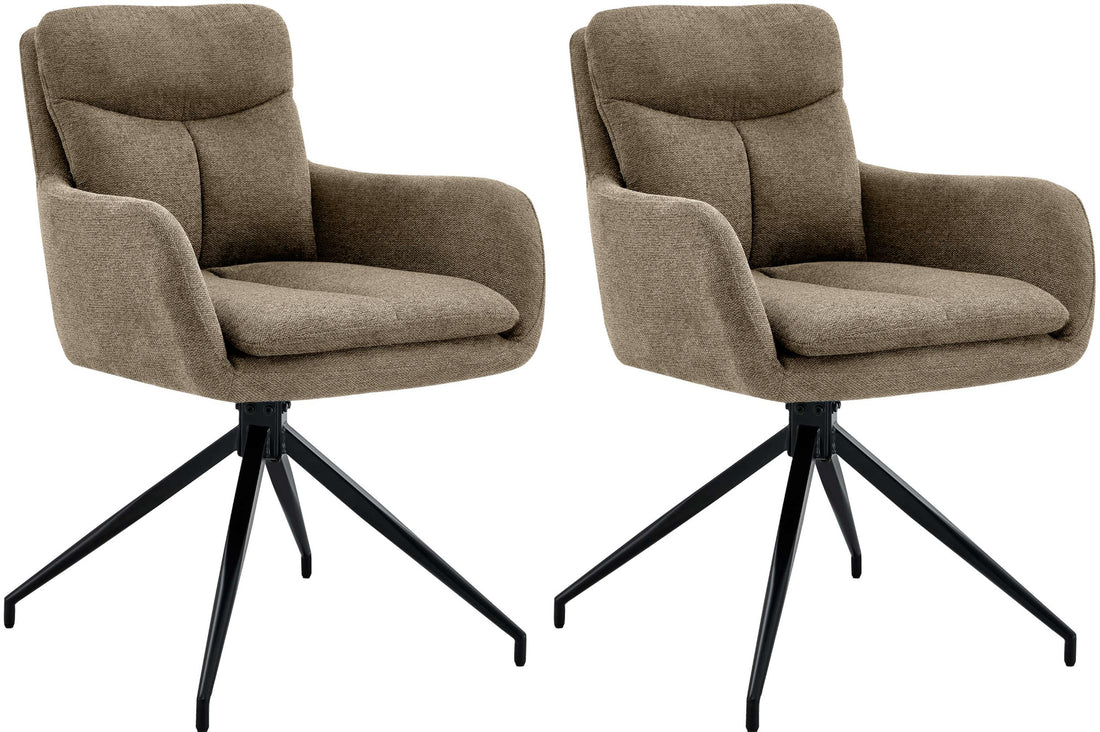 2-delige set Draaibare Eetkamerstoelen - Keukenstoelen - Hoogwaardig Stoffen Comfort Kleur crème