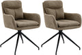 2-delige set Draaibare Eetkamerstoelen - Keukenstoelen - Hoogwaardig Stoffen Comfort Kleur bruin
