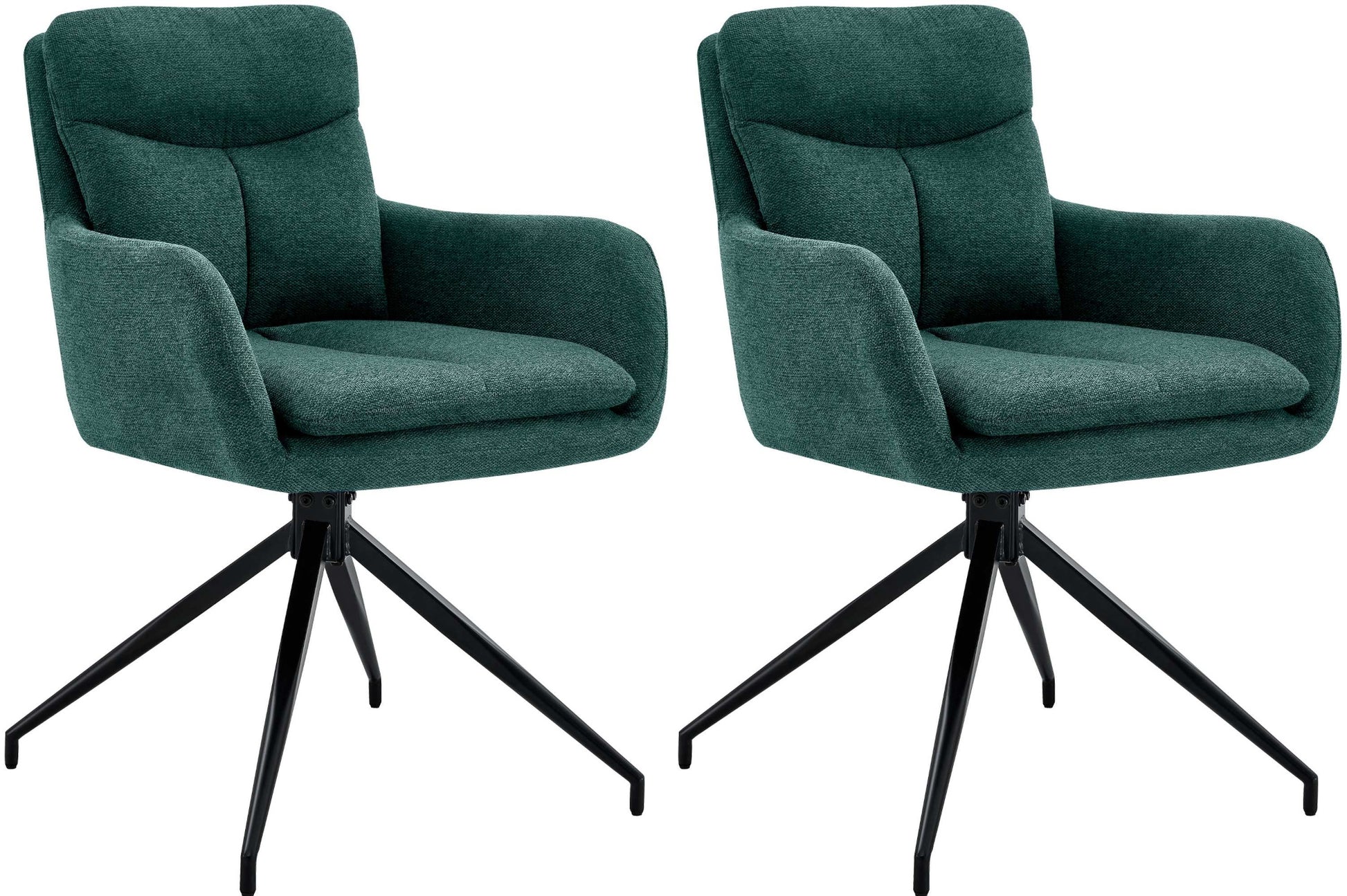 2-delige set Draaibare Eetkamerstoelen - Keukenstoelen - Hoogwaardig Stoffen Comfort Kleur groen