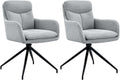 2-delige set Draaibare Eetkamerstoelen - Keukenstoelen - Hoogwaardig Stoffen Comfort Kleur lichtgrijs
