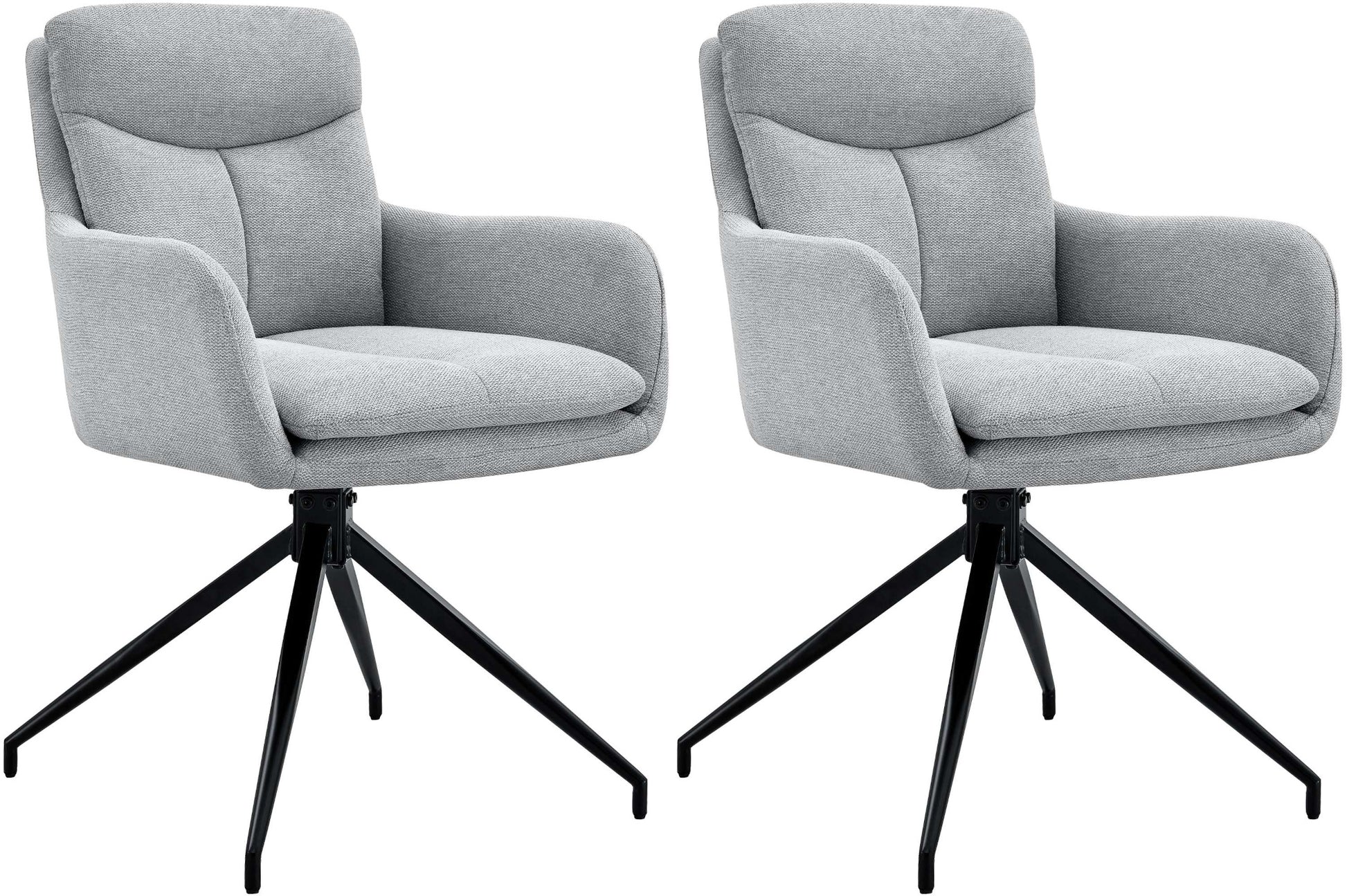 2-delige set Draaibare Eetkamerstoelen - Keukenstoelen - Hoogwaardig Stoffen Comfort Kleur lichtgrijs
