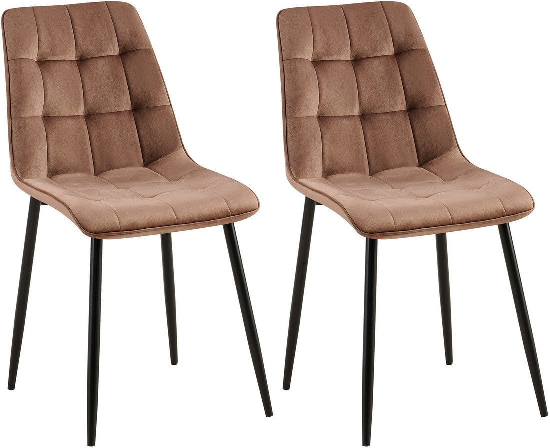 2-delige set Eetkamerstoelen - Fluwelen Stoelen - Hoog Zitcomfort Kleur crème Materiaal zacht
