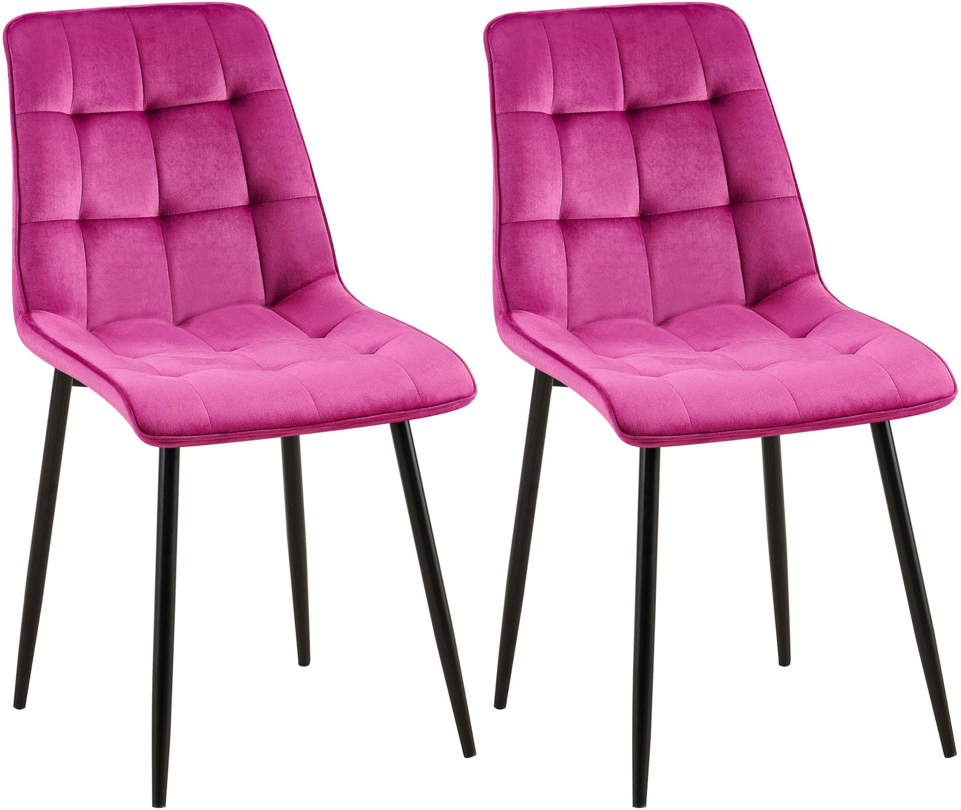 2-delige set Eetkamerstoelen - Fluwelen Stoelen - Hoog Zitcomfort Kleur lila Materiaal zacht
