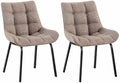 2-delige set Eetkamerstoelen - Keukenstoelen - Comfortabele Zithoogte, Metalen Onderstel Kleur terrabruin Materiaal Stof