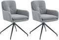 2-delige set Eetkamerstoelen - Keukenstoelen - 180° Swivel-functie Kleur grijs