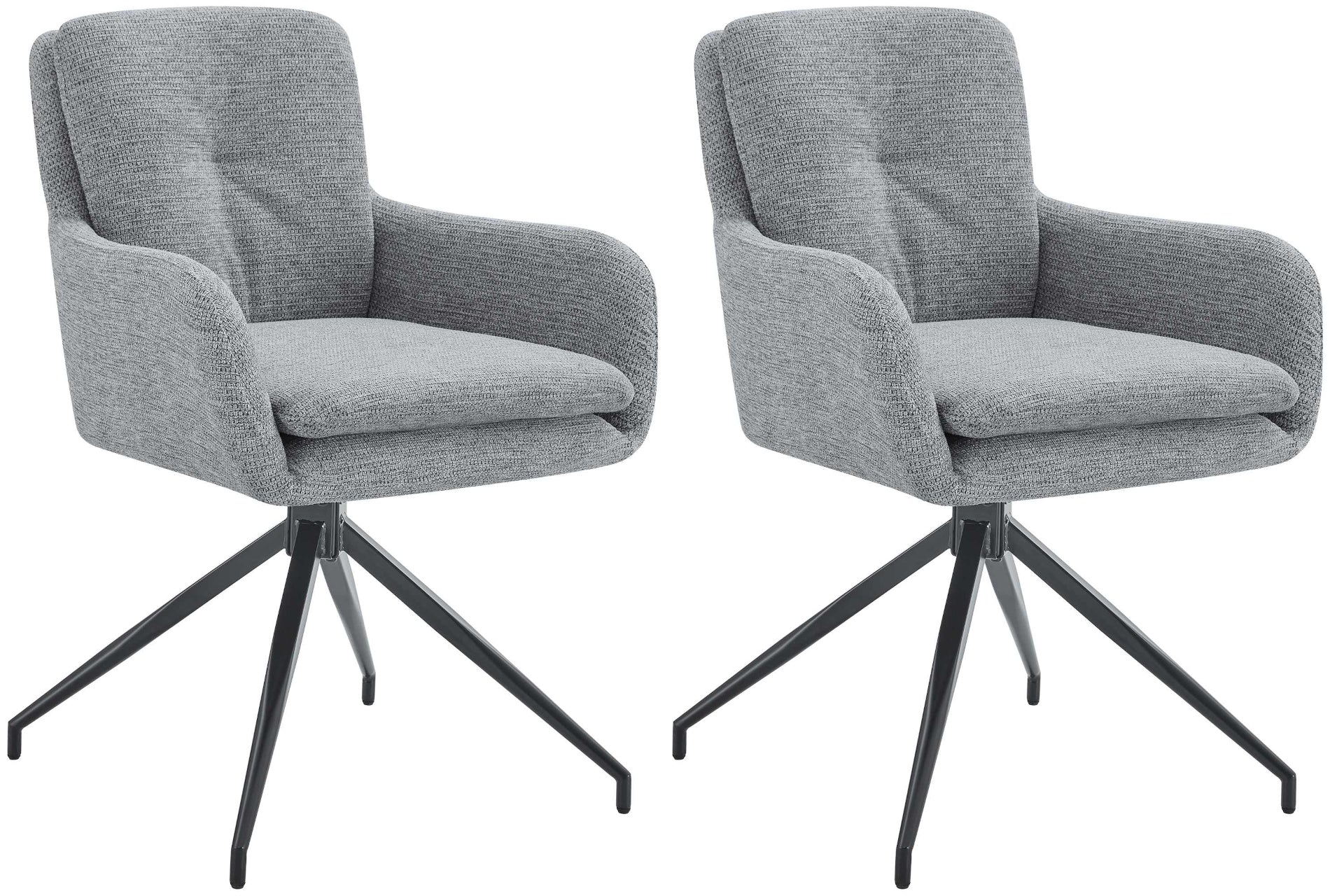 2-delige set Eetkamerstoelen - Keukenstoelen - 180° Swivel-functie Kleur grijs