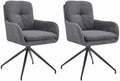 2-delige set Eetkamerstoelen - Keukenstoelen - 180° Swivel-functie Kleur donkergrijs