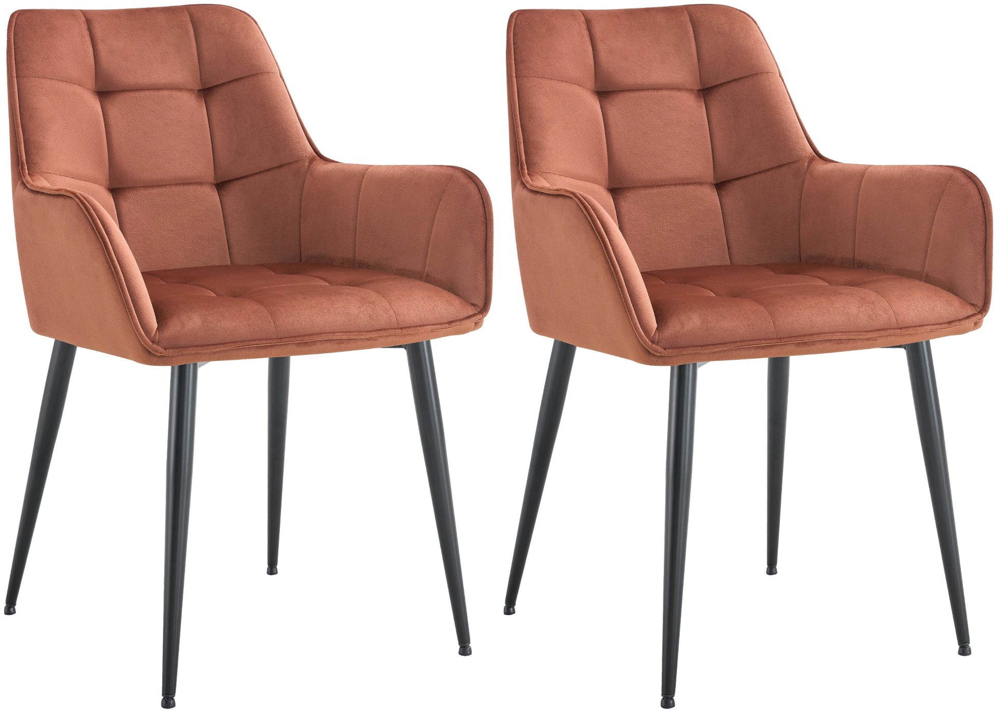 2-delige Set Eetkamerstoelen - Velvet Fauteuil - Ergonomisch Comfort Kleur bruin