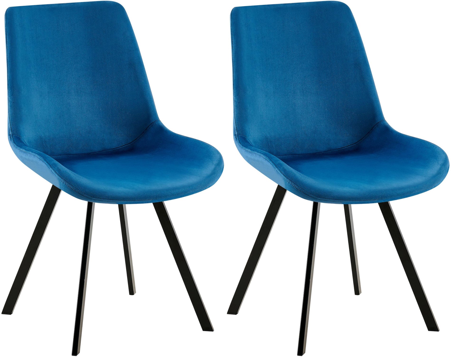 2-delige Set Eetkamerstoelen Fluweel - Keukenstoelen - 360° Draaibaar & Comfortabel Kleur donkerblauw