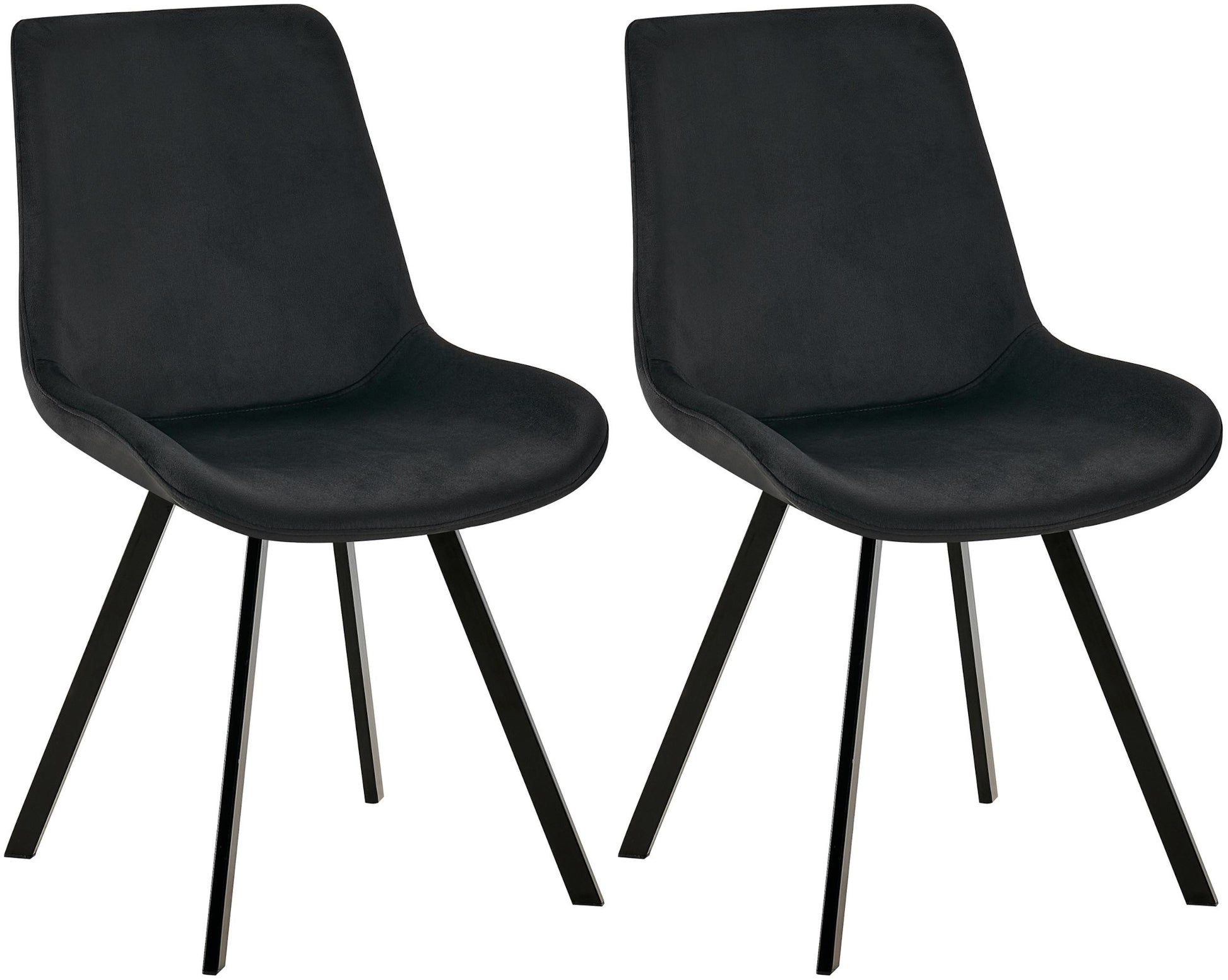 2-delige Set Eetkamerstoelen Fluweel - Keukenstoelen - 360° Draaibaar & Comfortabel Kleur zwart