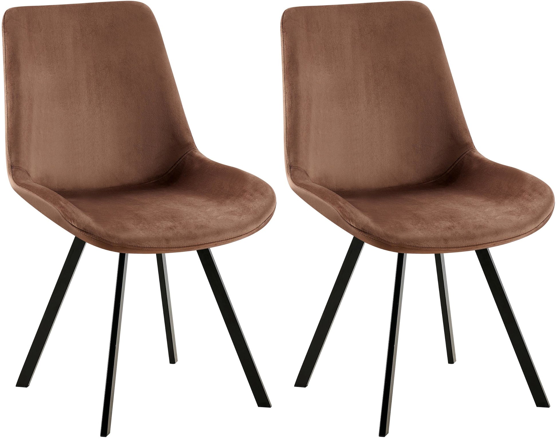 2-delige Set Eetkamerstoelen Fluweel - Keukenstoelen - 360° Draaibaar & Comfortabel Kleur bruin