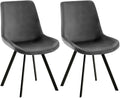 2-delige Set Eetkamerstoelen Fluweel - Keukenstoelen - 360° Draaibaar & Comfortabel Kleur donkergrijs