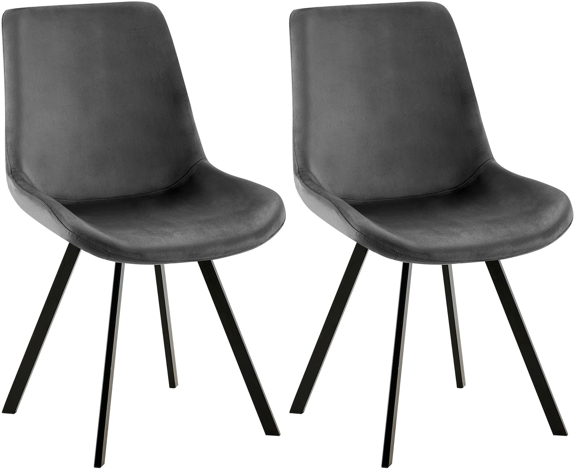2-delige Set Eetkamerstoelen Fluweel - Keukenstoelen - 360° Draaibaar & Comfortabel Kleur donkergrijs