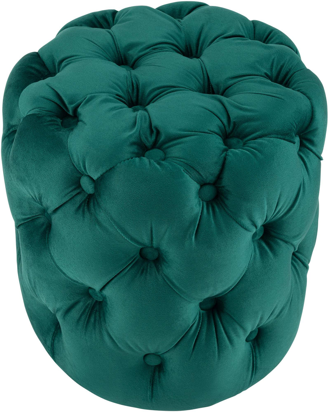 Fluwelen hocker Chesterfield – Voetenbank, Poef – Elegant design, gemakkelijk schoon te maken Kleur donkergroen