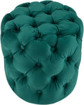 Fluwelen hocker Chesterfield – Voetenbank, Poef – Elegant design, gemakkelijk schoon te maken Kleur donkergroen