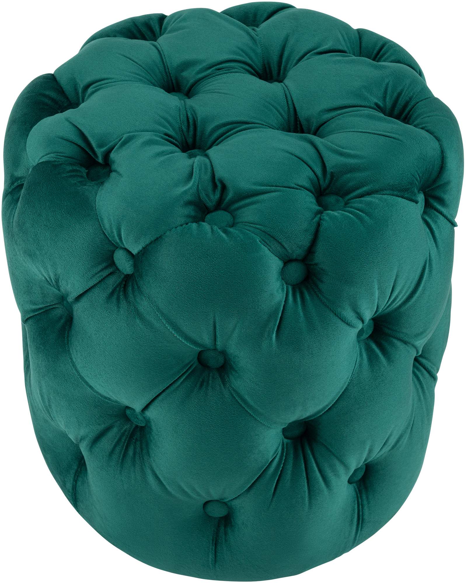 Fluwelen hocker Chesterfield – Voetenbank, Poef – Elegant design, gemakkelijk schoon te maken Kleur donkergroen
