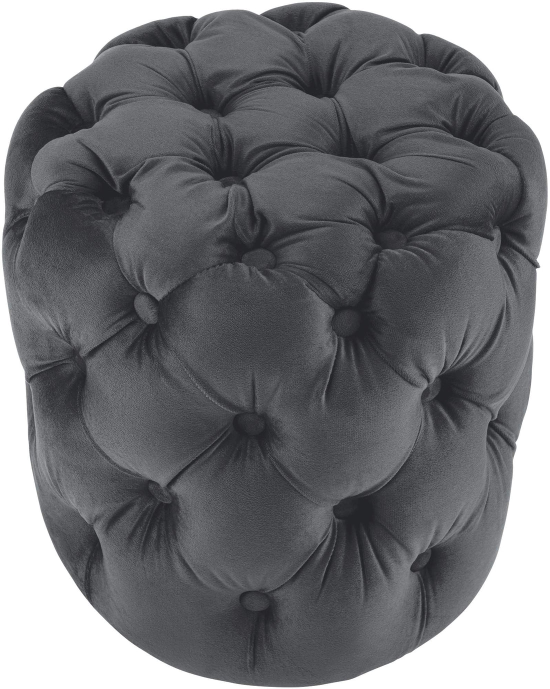 Fluwelen hocker Chesterfield-stijl - Poef voetenbank - Elegant design, onderhoudsvriendelijk Kleur donkergrijs