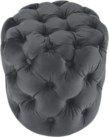 Fluwelen hocker Chesterfield-stijl - Poef voetenbank - Elegant design, onderhoudsvriendelijk Kleur donkergrijs