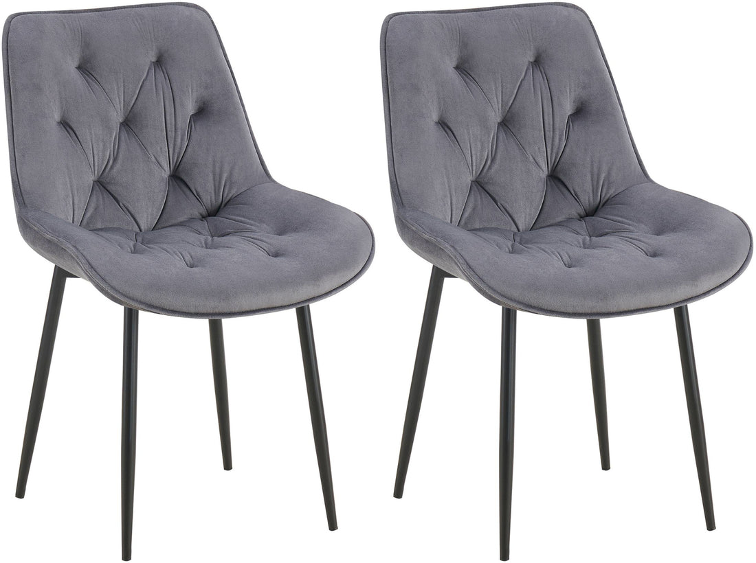 2-delige Set Eetkamerstoelen Fluweel - Keukenstoelen - Hoog Zitcomfort Kleur blauw