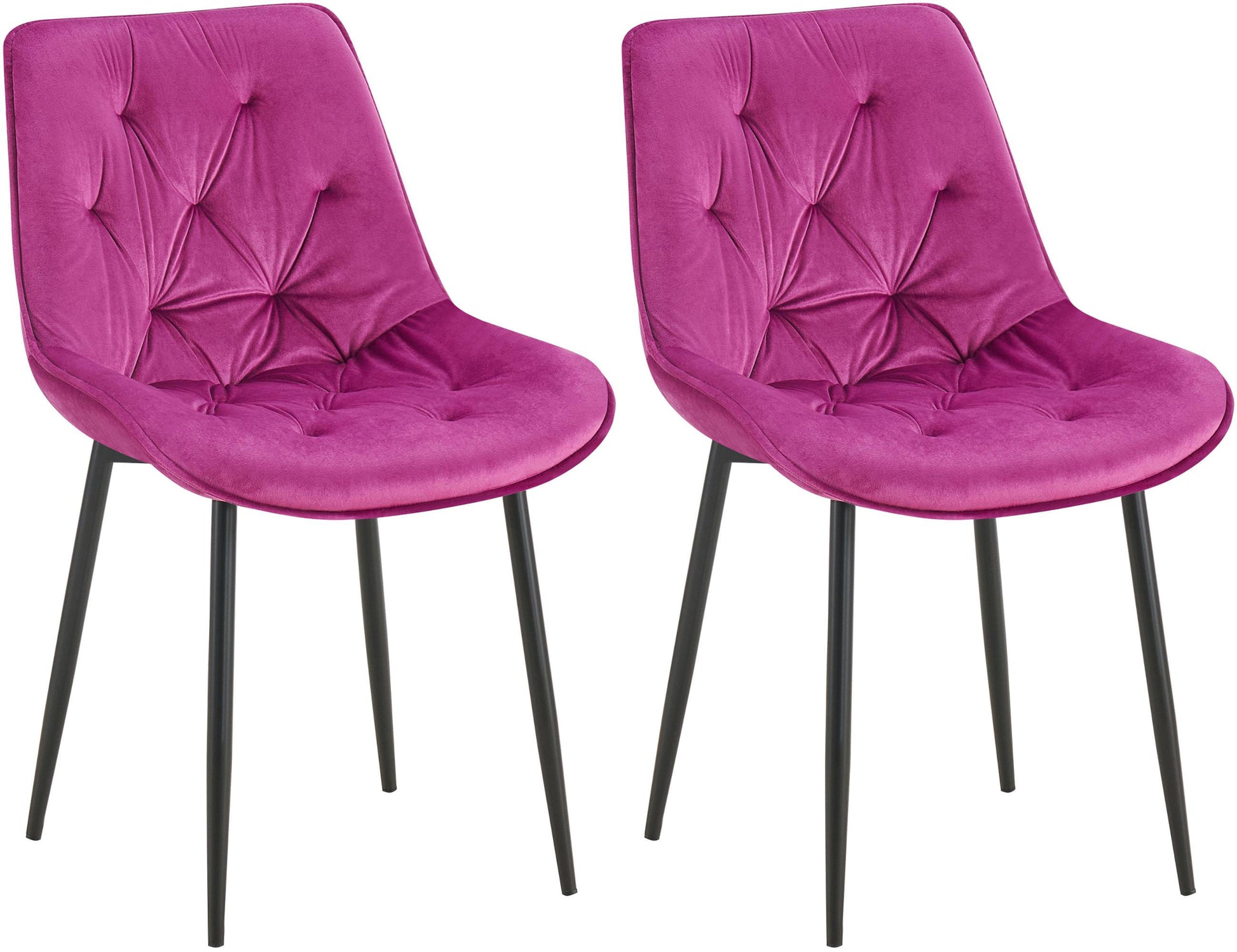 2-delige Set Eetkamerstoelen Fluweel - Keukenstoelen - Hoog Zitcomfort Kleur lila