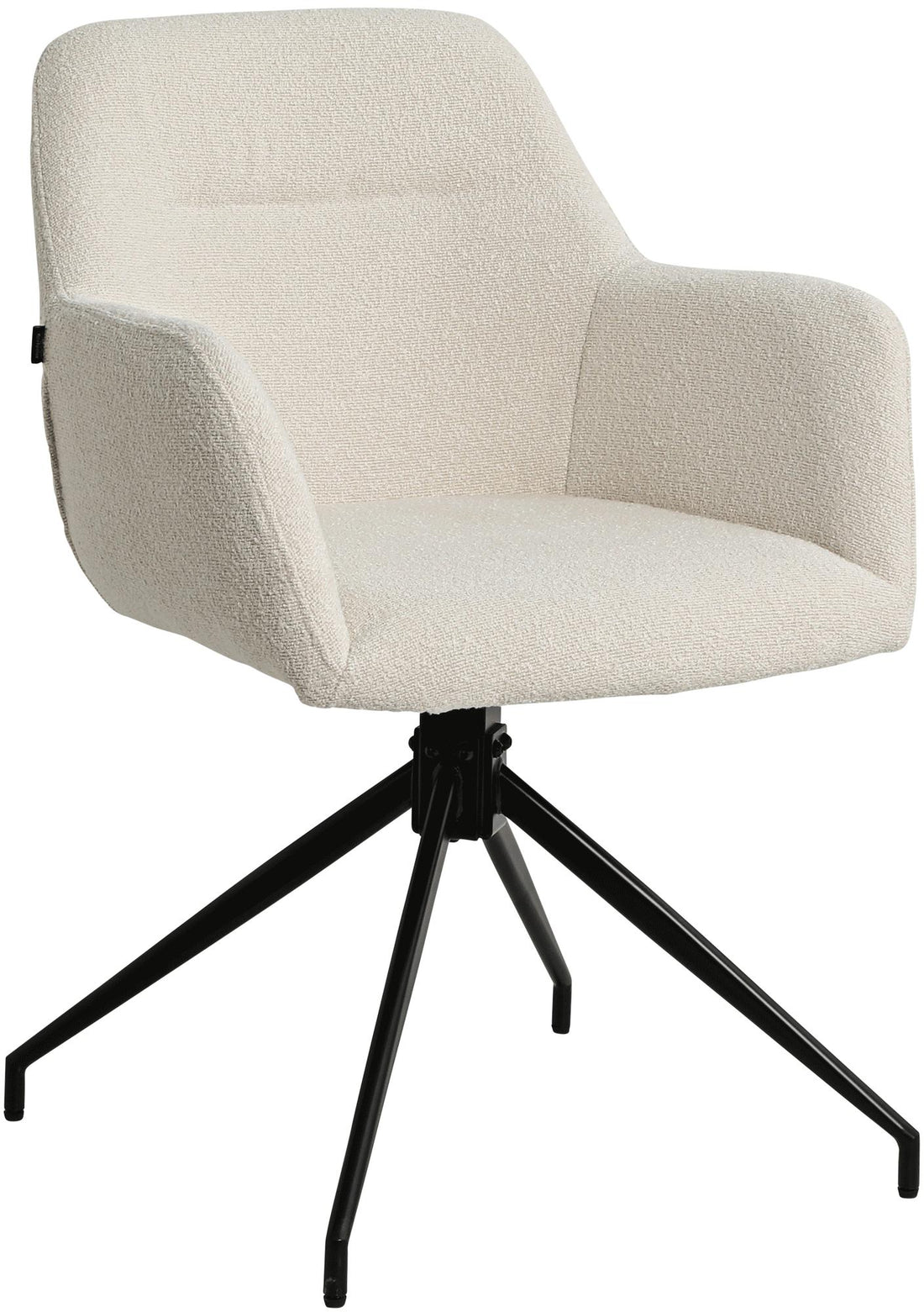 Draaibare eetkamerstoel crème – Keukenstoel – Teddy stof, 360° draaibaar, extra comfortabel Kleur crème