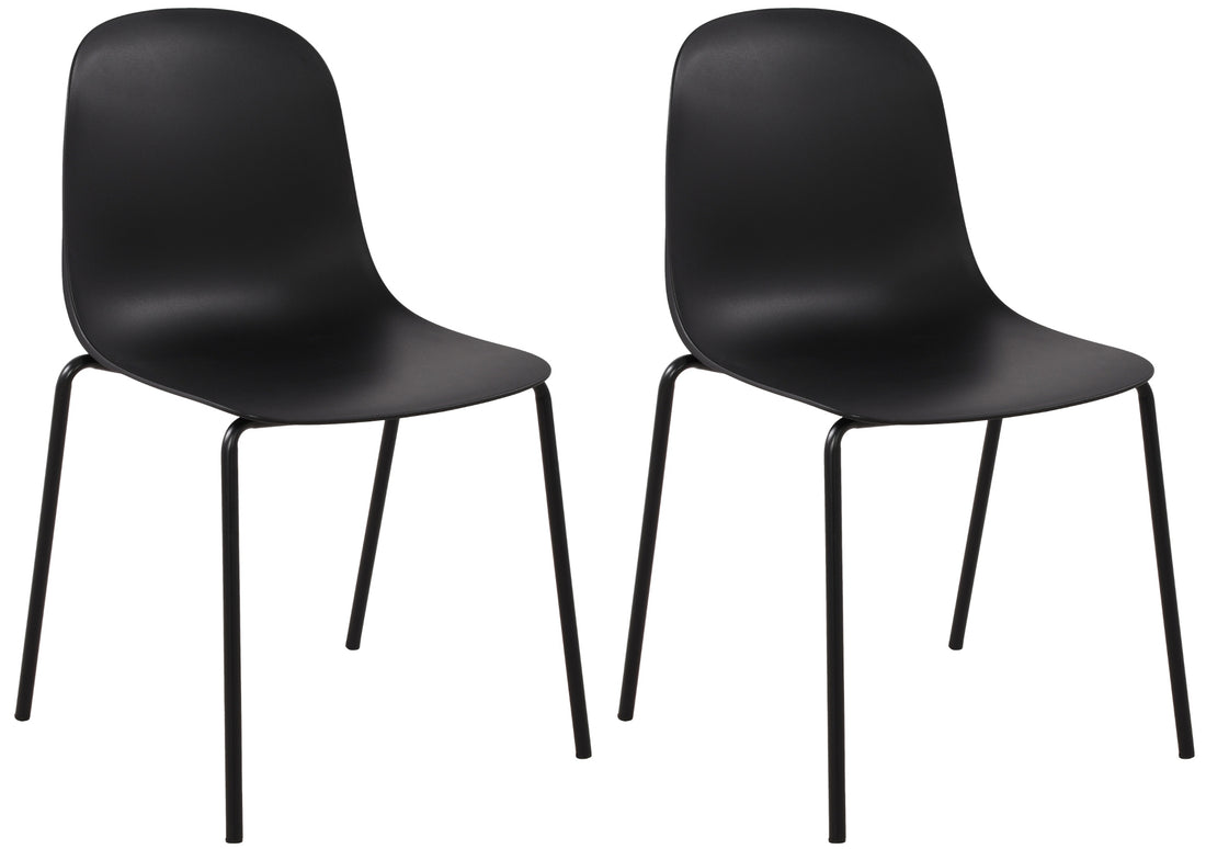 2-delige set Tuinstoelen - Weerbestendige Bistrostoelen, Stapelbaar Design Kleur zwart
