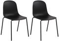 2-delige set Tuinstoelen - Weerbestendige Bistrostoelen, Stapelbaar Design Kleur zwart
