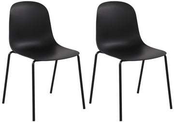 2-delige set Tuinstoelen - Weerbestendige Bistrostoelen, Stapelbaar Design Kleur zwart
