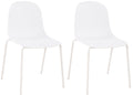 2-delige set Tuinstoelen - Weerbestendige Bistrostoelen, Stapelbaar Design Kleur wit
