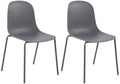 2-delige set Tuinstoelen - Weerbestendige Bistrostoelen, Stapelbaar Design Kleur donkergrijs