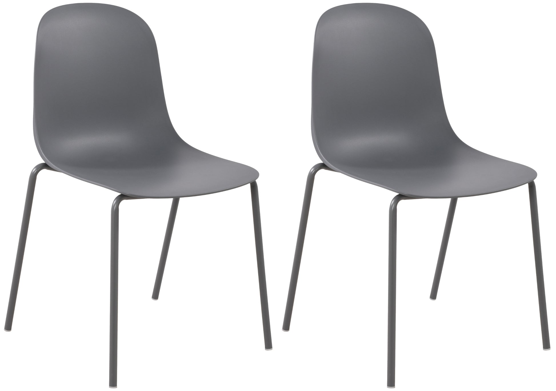 2-delige set Tuinstoelen - Weerbestendige Bistrostoelen, Stapelbaar Design Kleur donkergrijs