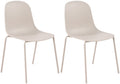 2-delige set Tuinstoelen - Weerbestendige Bistrostoelen, Stapelbaar Design Kleur lichtgrijs