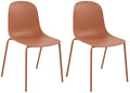 2-delige set Tuinstoelen - Weerbestendige Bistrostoelen, Stapelbaar Design Kleur terracotta