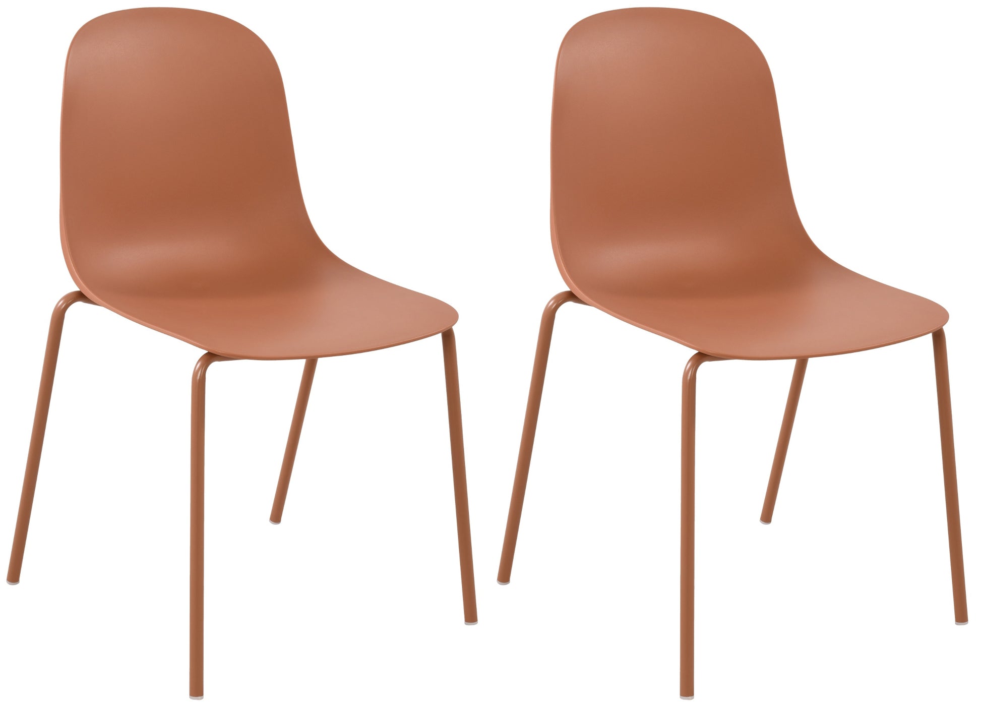 2-delige set Tuinstoelen - Weerbestendige Bistrostoelen, Stapelbaar Design Kleur terracotta