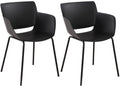 2-delige Set Tuinstoelen - Terrasstoelen - Weerbestendig Polypropyleen Kleur zwart