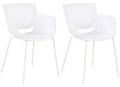 2-delige Set Tuinstoelen - Terrasstoelen - Weerbestendig Polypropyleen Kleur wit