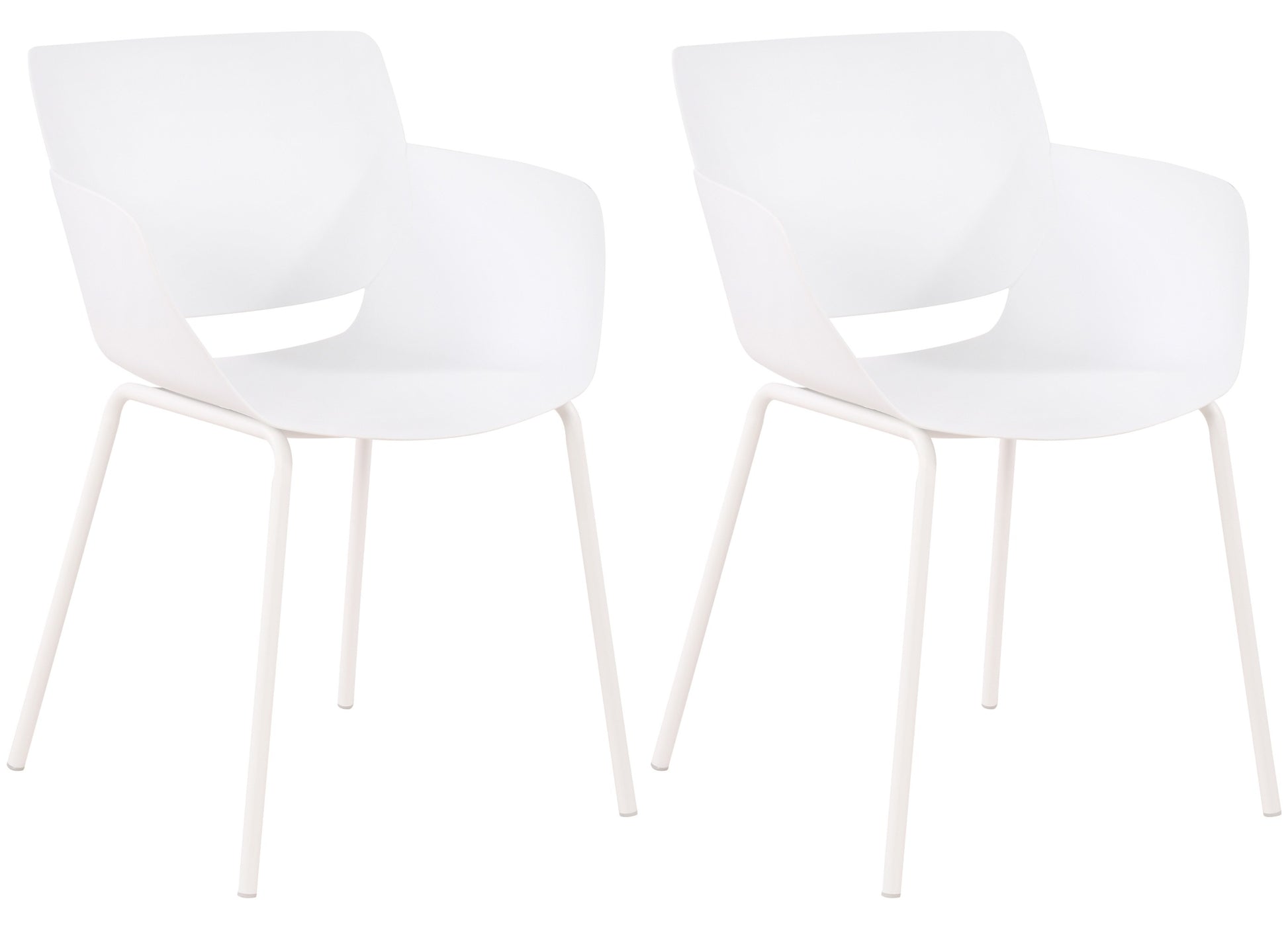 2-delige Set Tuinstoelen - Terrasstoelen - Weerbestendig Polypropyleen Kleur wit