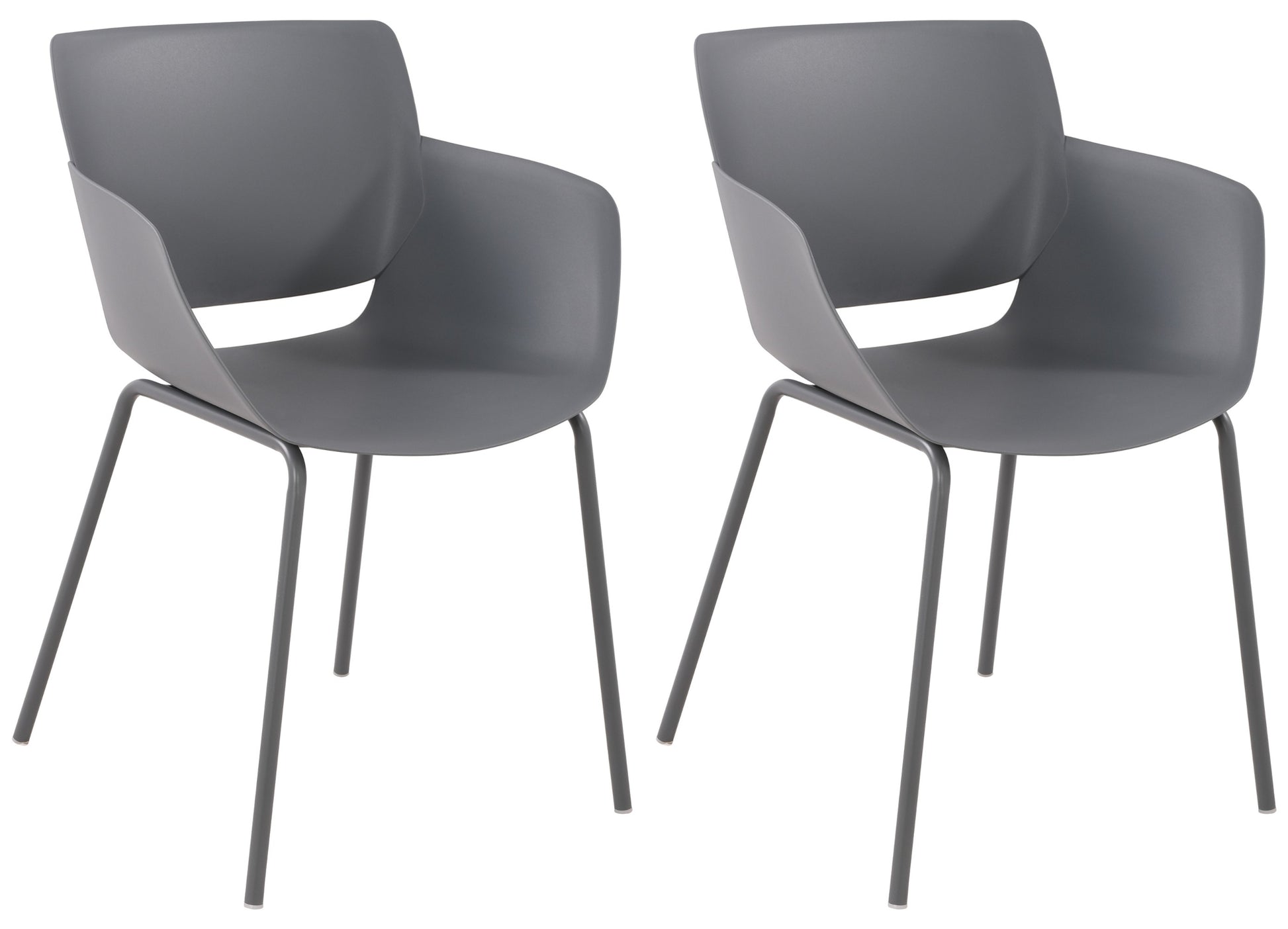 2-delige Set Tuinstoelen - Terrasstoelen - Weerbestendig Polypropyleen Kleur donkergrijs