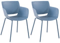 2-delige Set Tuinstoelen - Terrasstoelen - Weerbestendig Polypropyleen Kleur blauw